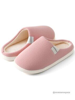 Women's Memory Foam Slippers Cozy Indoor Outdoor Non-Slip Rubber Sole